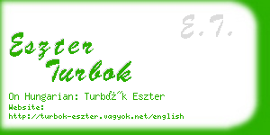 eszter turbok business card